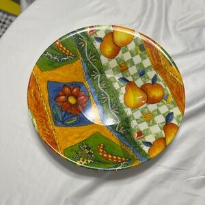 Delta Group Italy 14” Melamine Decorative Plate – Colorful Fruit Patchwork
